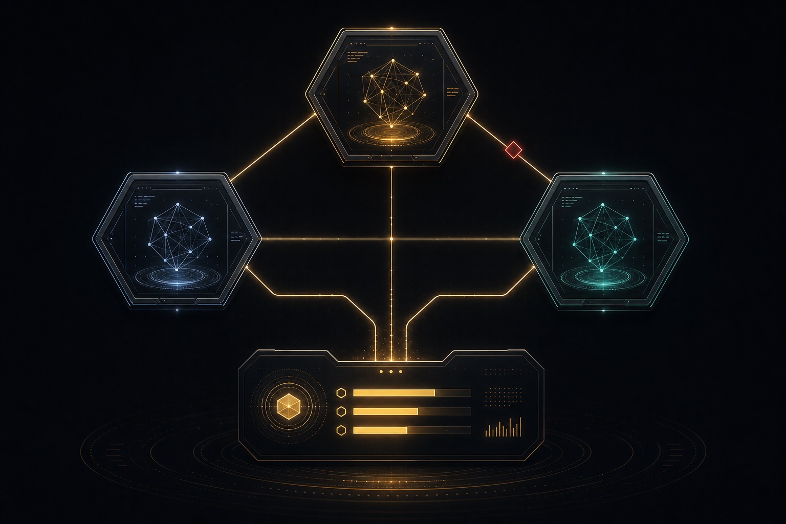 多个 AI 模型交叉验证示意